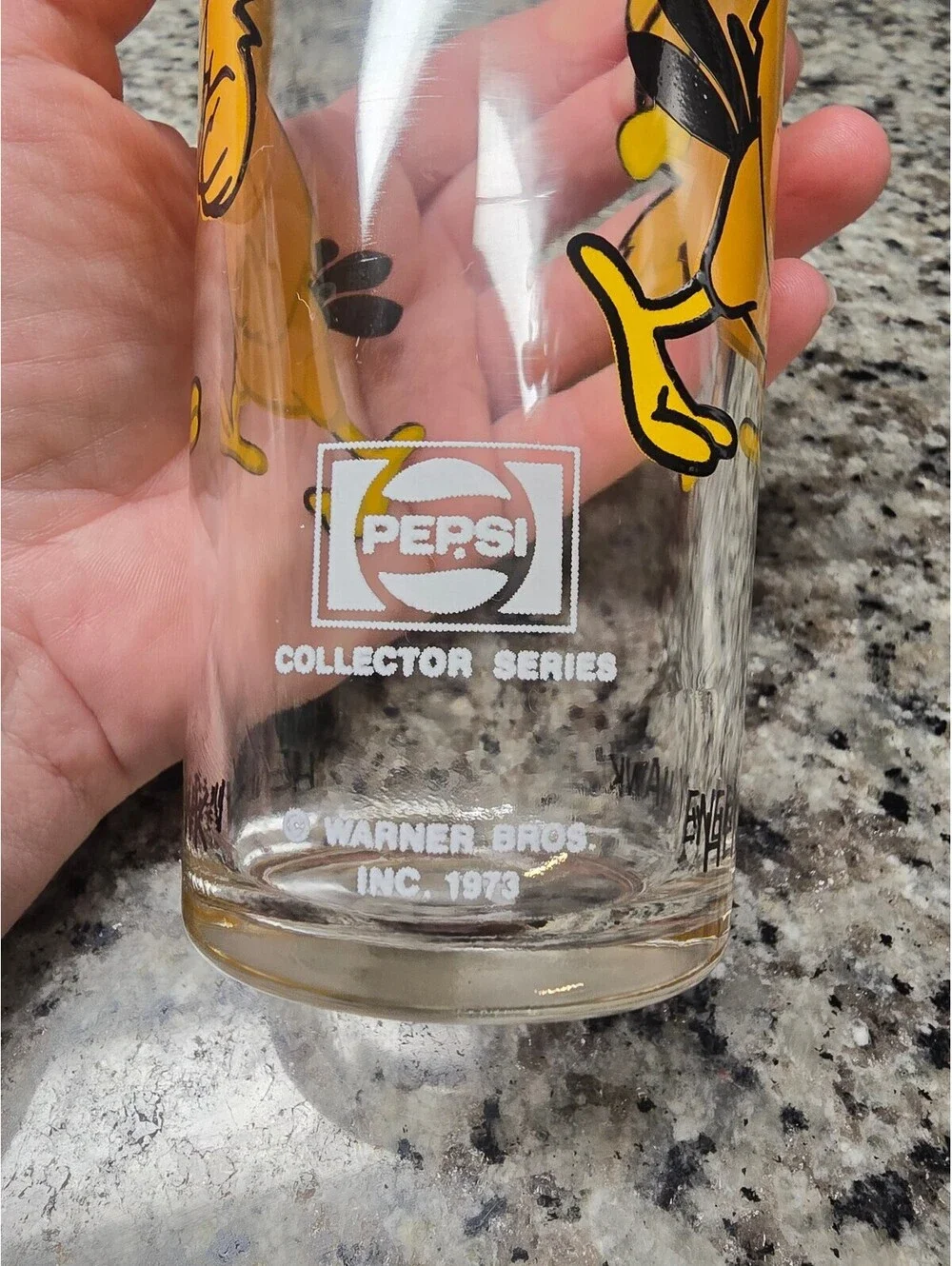 Henery Hawk 1973 Warner Brothers Pepsi White Logo Glass Cup Looney Toons